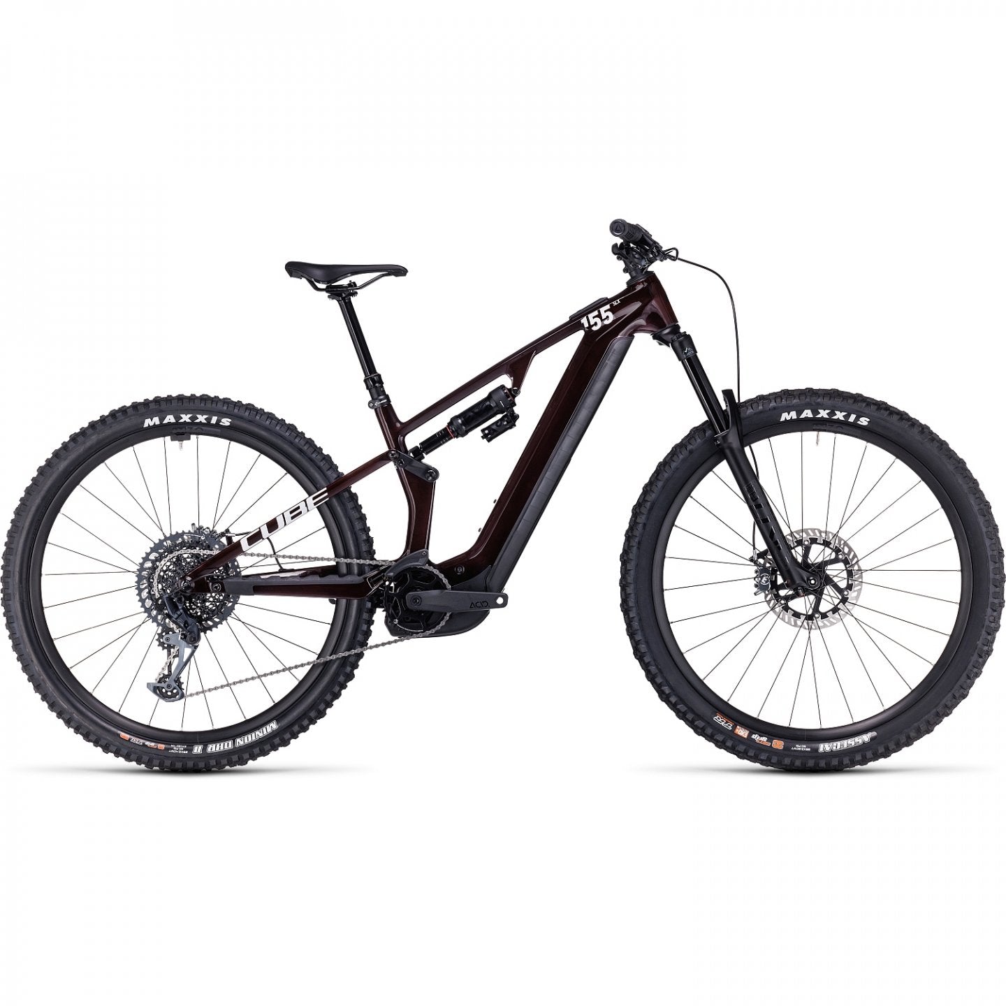 Vélo de montagne électrique CUBE Carbon 29" - STEREO HYBRID ONE55 C:68X SLX 750 - 2024 - rouge liquide/carbone