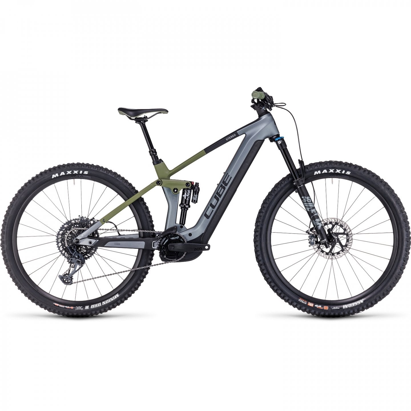 Cube Mountainbike Electric Carbon - Stéréo Hybride 140 HPC TM 750 - 2023 - Flashgrey/Olive