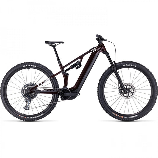 Vélo de montagne électrique CUBE Carbon 29" - STEREO HYBRID ONE55 C:68X SLX 750 - 2024 - rouge liquide/carbone